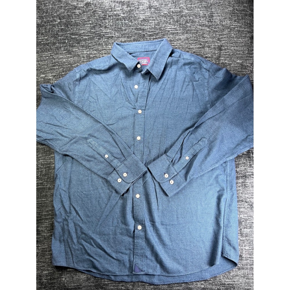UNTUCKit Button Down Shirt Men XXL Blue Slim Fit Wrinkle Free Long Sleeve Cotton
